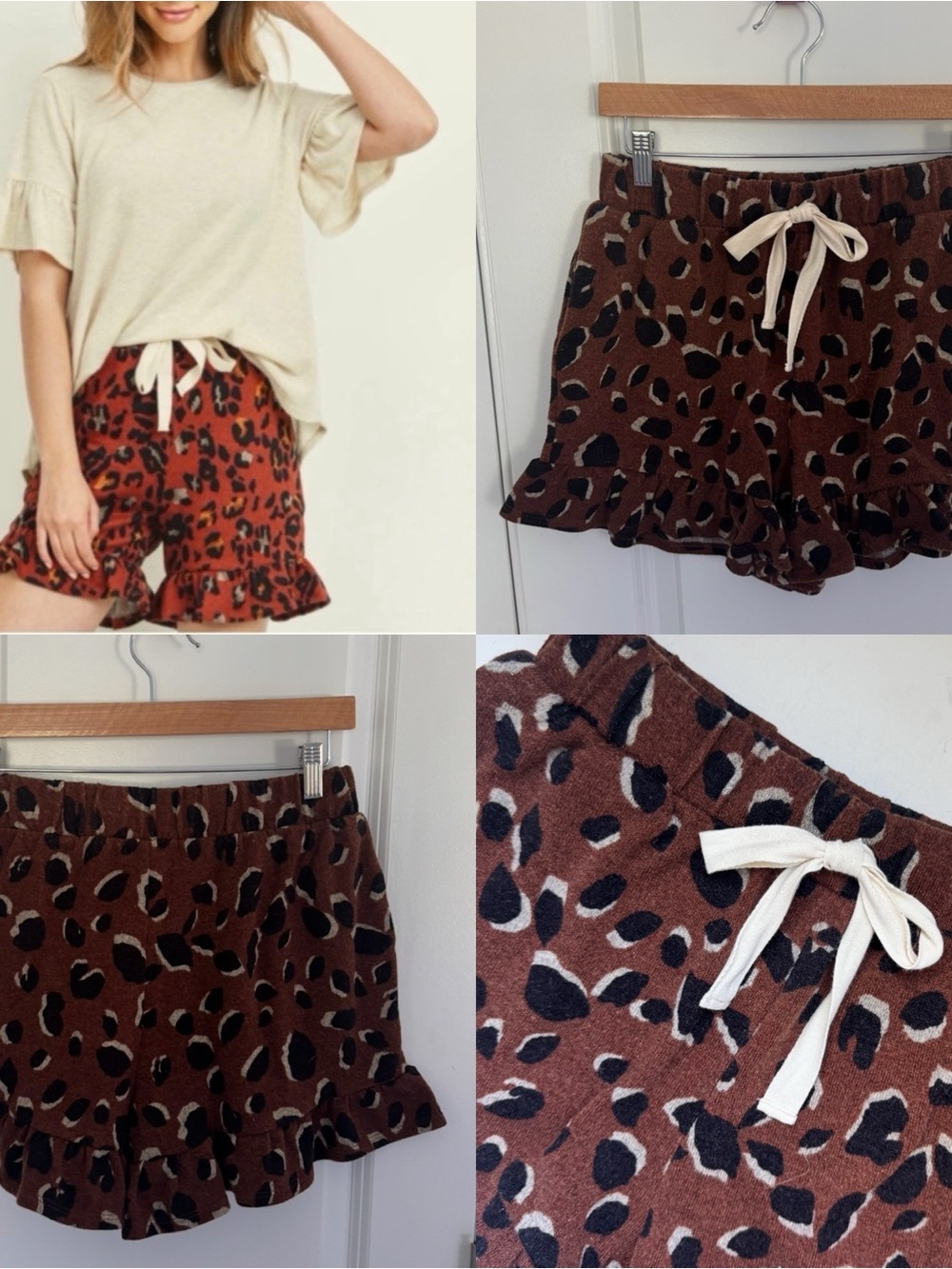 Perfect Peach Terry Ruffle Hem Shorts